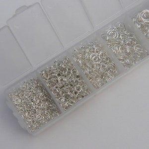 1 Box Assorted Jump Rings 3 to 8mm Silver Plated 1500 Pieces - Etsy