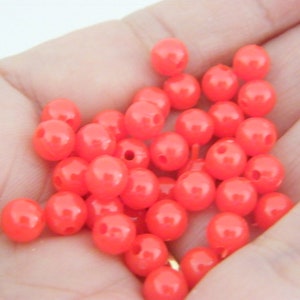 120 Red round 6mm beads acrylic AB575 SALE 50% OFF image 1