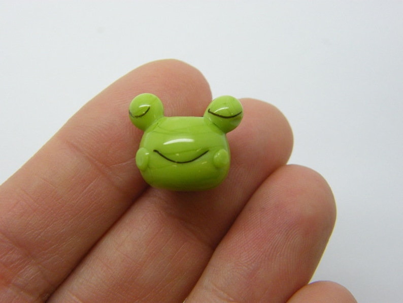 1 Frog bead handmade lamp work glass A1307 image 4