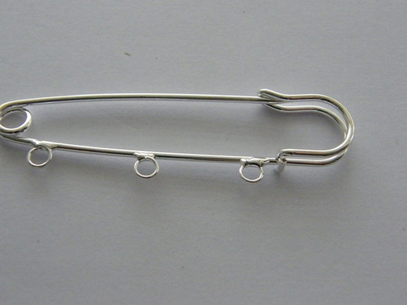 20 Safety Pin Brooches Silver Plated 3 Loops Large FS471 Etsy UK