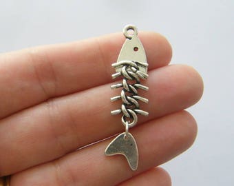 Lot De 40 Breloques En Forme D'os De Poisson Pour Loisirs Créatifs