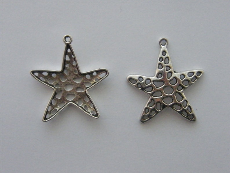 BULK 20 Star charms antique silver tone S46