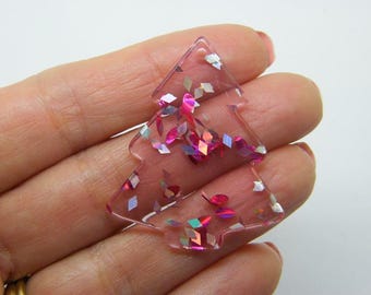 4 kerstboomhangers roze acryl CT111111111111111