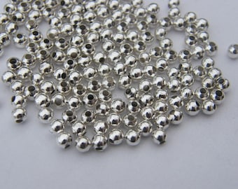 500 perles intercalaires 4 mm argentées FS400