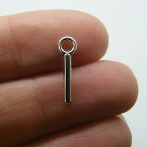 BULK 50 Letra I charms tono plata antiguo - VENTA 50% DE DESCUENTO