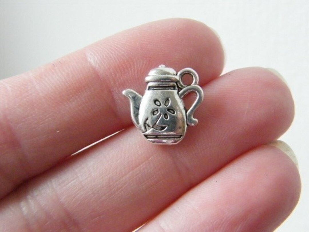 8 Teapot Charms Antique Silver Tone FD49 Etsy