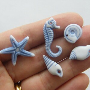 100 Blue Random Sea Themed Acrylic Charms - Etsy