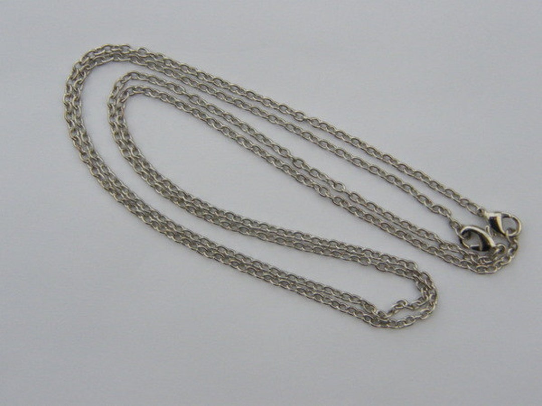 BULK 12 Necklace Chains 62cm Silver Tone - Etsy