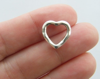 Jewelry Making 60pcs/120Pcs Antiqued Silver Metal Spiral Heart Bead Frame 