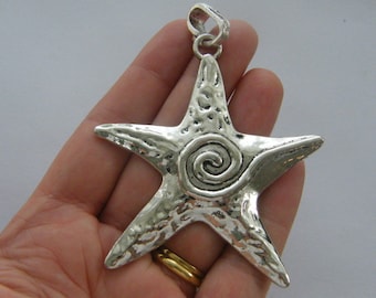 1  Starfish pendant antique silver tone BFM13