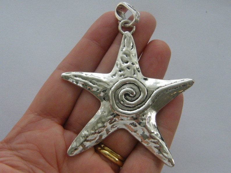 1 Starfish pendant antique silver tone BFM13 zdjęcie 1