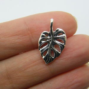 8 Blatt Charms antikem Silber Ton L245