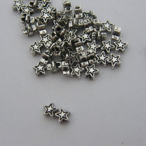 BULK 400 Star spacer beads 4mm antique silver tone S22 image 5