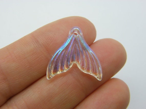 BULK 50 Mermaid Tail Charms Clear Glass Tone FF336 Etsy Australia