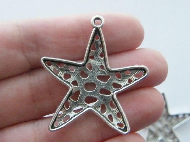 BULK 20 Star charms antique silver tone S46