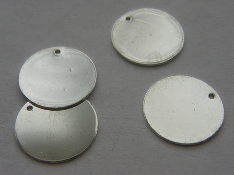 30 Stamping tags 20mm round blank silver plated TAG2