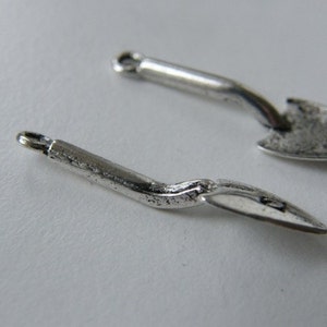 BULK 50 spade charms antique silver tone P542 image 4