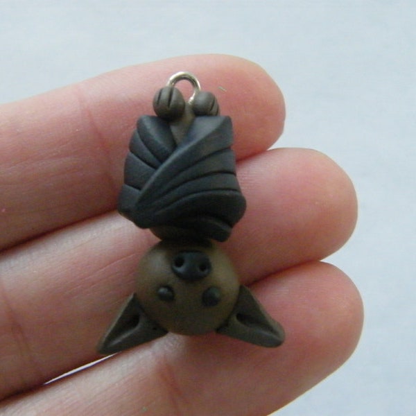 2 Bat pendants polymer clay HC325