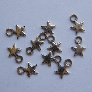 BULK 50 Star charms antique silver tone S11 SALE 50% OFF image 2