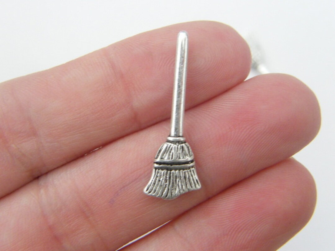 8 Broom Broomstick Charms Antique Silver Tone HC103 Etsy