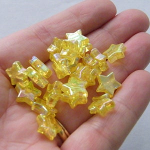 200 Star beads yellow transparent AB acrylic AB123