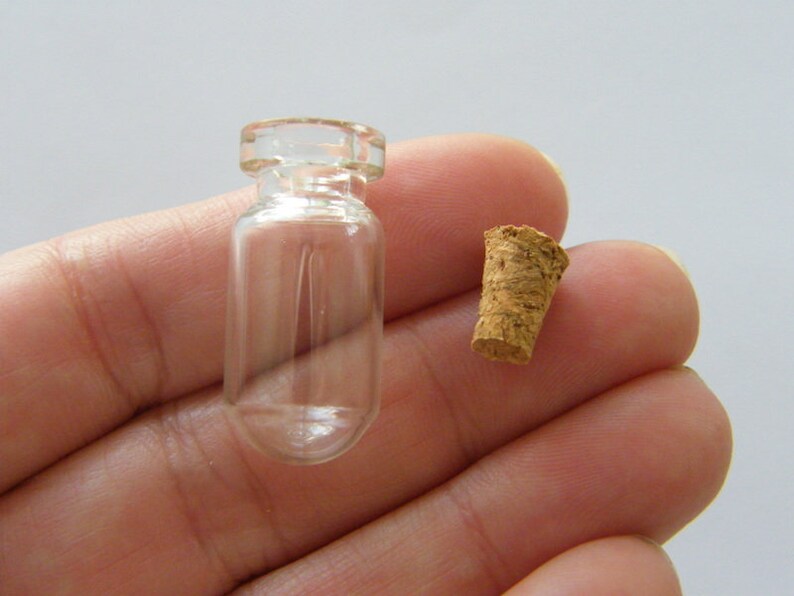 BULK 30 Mini glass bottles with corks GB13 image 3