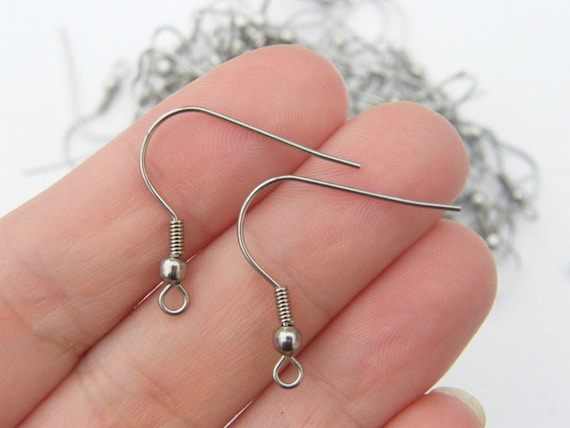 BULK 100 Earring Hooks 23 X 22mm Stainless Steel FS168 