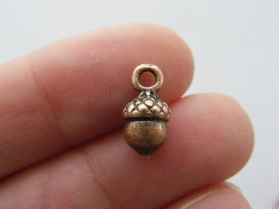 BULK 50 Acorn charms antique silver tone L164