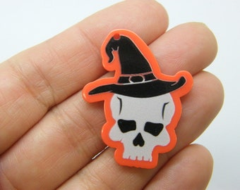 Ciondolo Auto A Forma Di Cranio Acrilico 2D - Decorazione Halloween Per Specchietto, Festivo E Spaventoso
