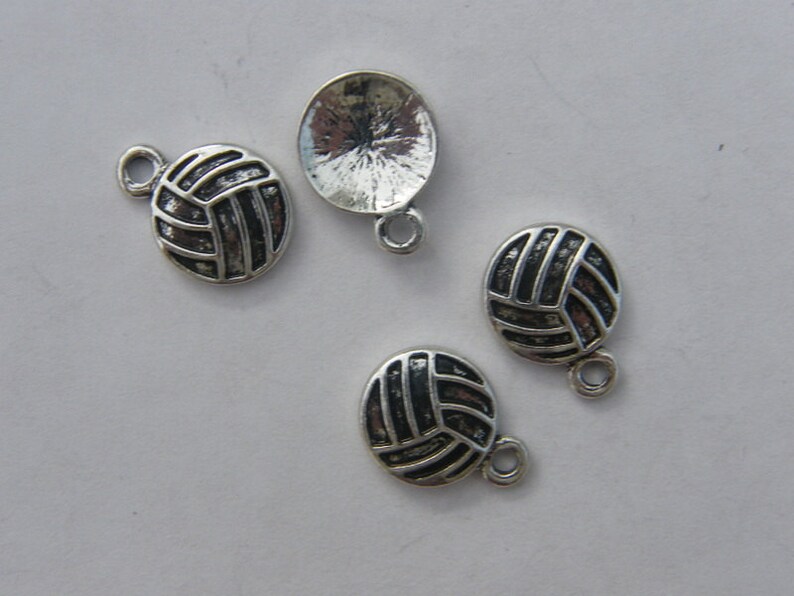 BULK 30 Volleyball ball charms antique silver tone SP22 Etsy
