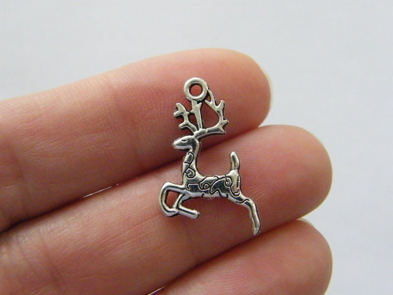 10 Pieces Antique Bronze Reindeer Charms