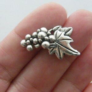 2 Toggle clasps grapes and  vine leaf antique silver tone FS84