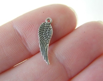 20 Pezzi - Pendenti Con Ciondoli In Argento Tibetano Con Ali D'angelo Gioielli Fata Spiritosa L133 - Italia - Foto 6