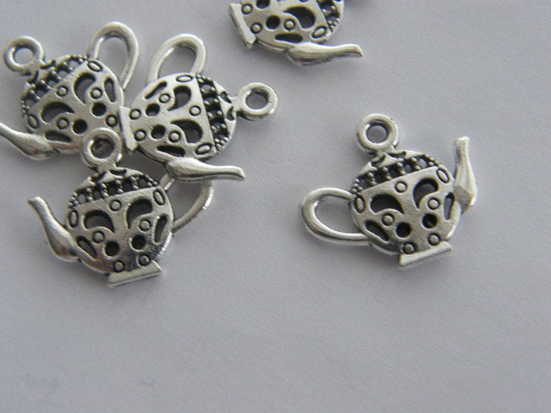 BULK 50 Teapot charms antique silver tone FD56 Etsy