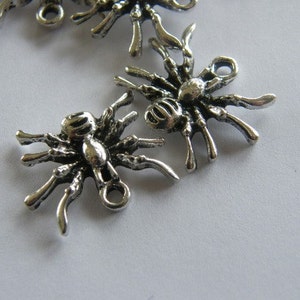 10 Spider charms antique silver tone HC123 image 5