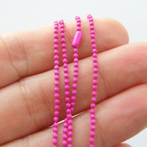 8 Fuchsia pink ball chain necklaces FS303