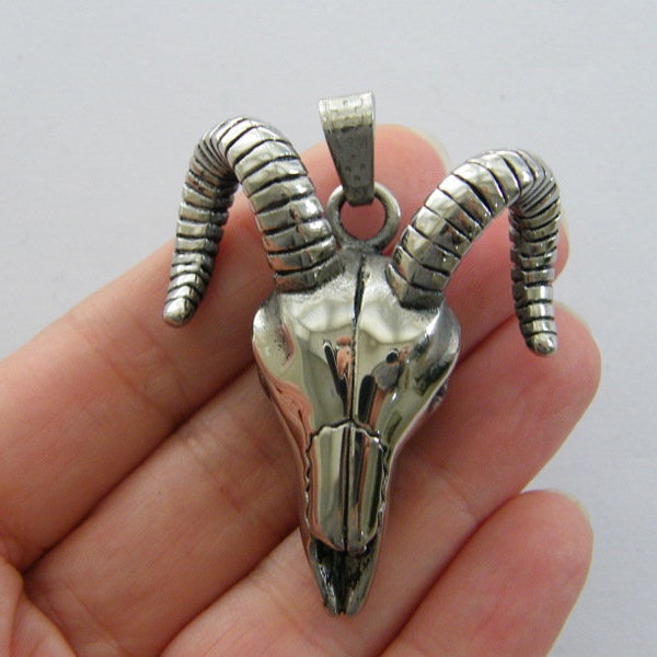 1 Ram goat skull pendant stainless steel A820