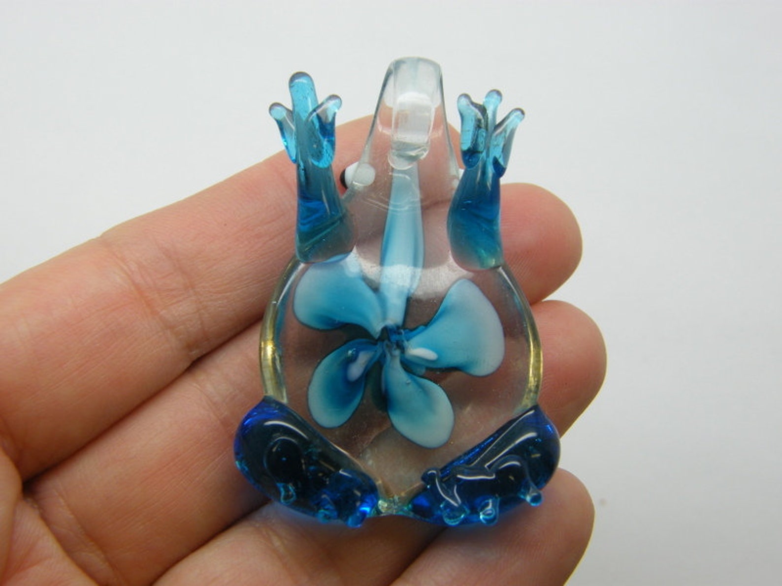 1 Colgante de rana azul lámpara hecha a mano vidrio de trabajo | Etsy