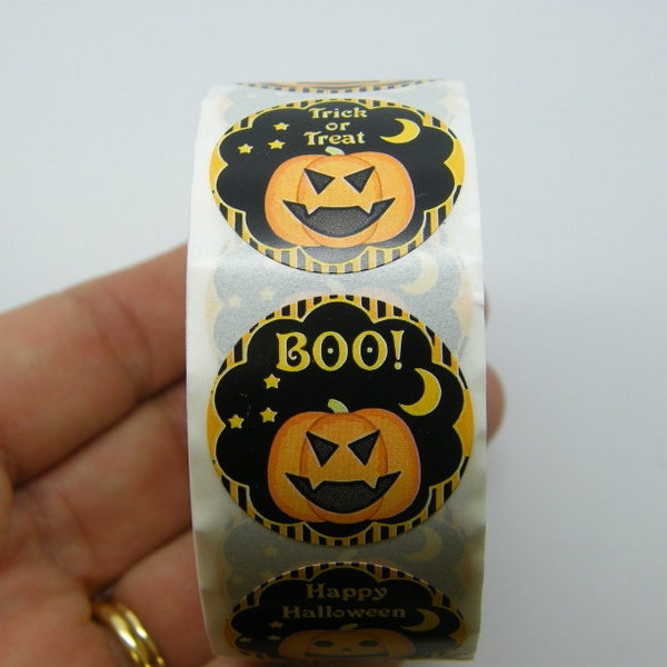 Happy Halloween Roll of Stickers Etsy