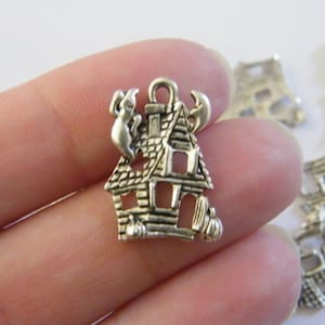 8 Halloween haunted house charms tibetan silver HC111