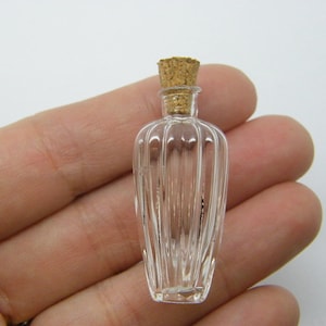 1 Glass bottle with cork clear glass M370