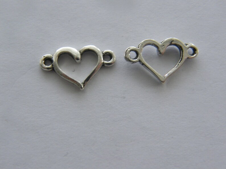 BULK 50 Antique Silver Tone Pattern Connector Charms - M284, 50% OFF SALE