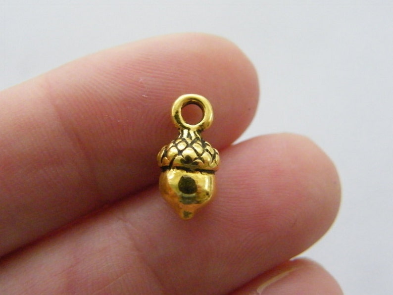 BULK 50 Acorn charms antique silver tone L164