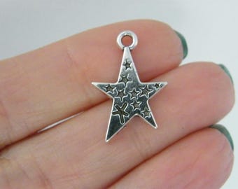 12 sterbedels antiekzilverkleur S102