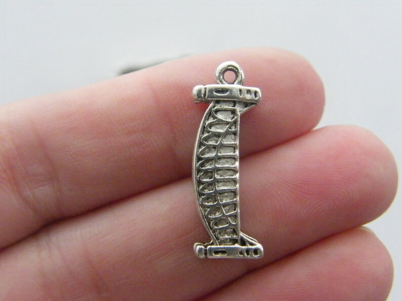 BULK 20 Bridge charms antique silver tone WT114