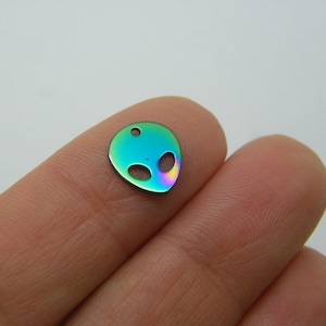 6 Alien charms multi colour stainless steel P75
