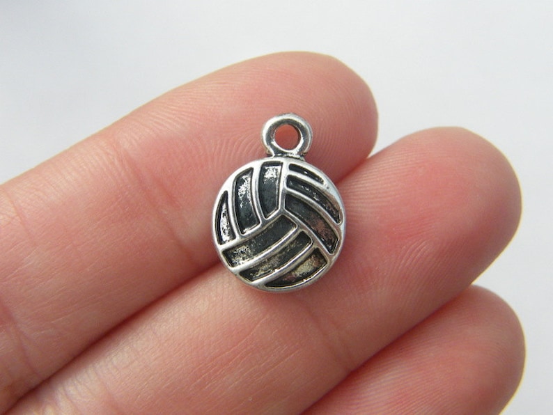 BULK 30 Volleyball ball charms antique silver tone SP22 Etsy