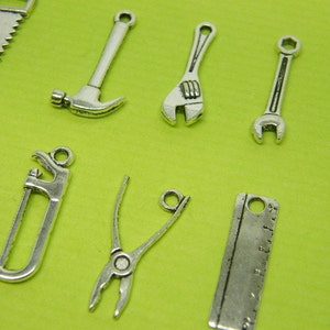 The Tool Charm Collection 8 different antique silver tone charms image 4