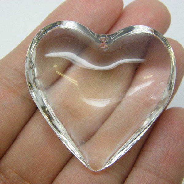 1 Heart pendant clear glass H220