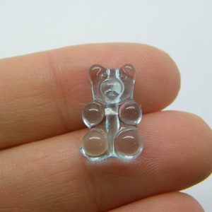 30 Teddy bear jelly sweet beads blue acrylic AB468   - SALE 50% OFF